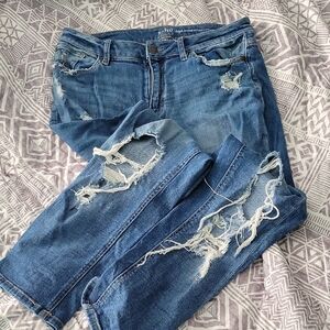 New York & Company Ripped Blue Denim Jeans